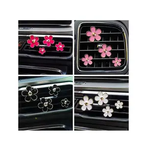 4-Piece Car Air Vent Scented Clip For Vehicle Air Conditioning Vents Flower Decoration Clip