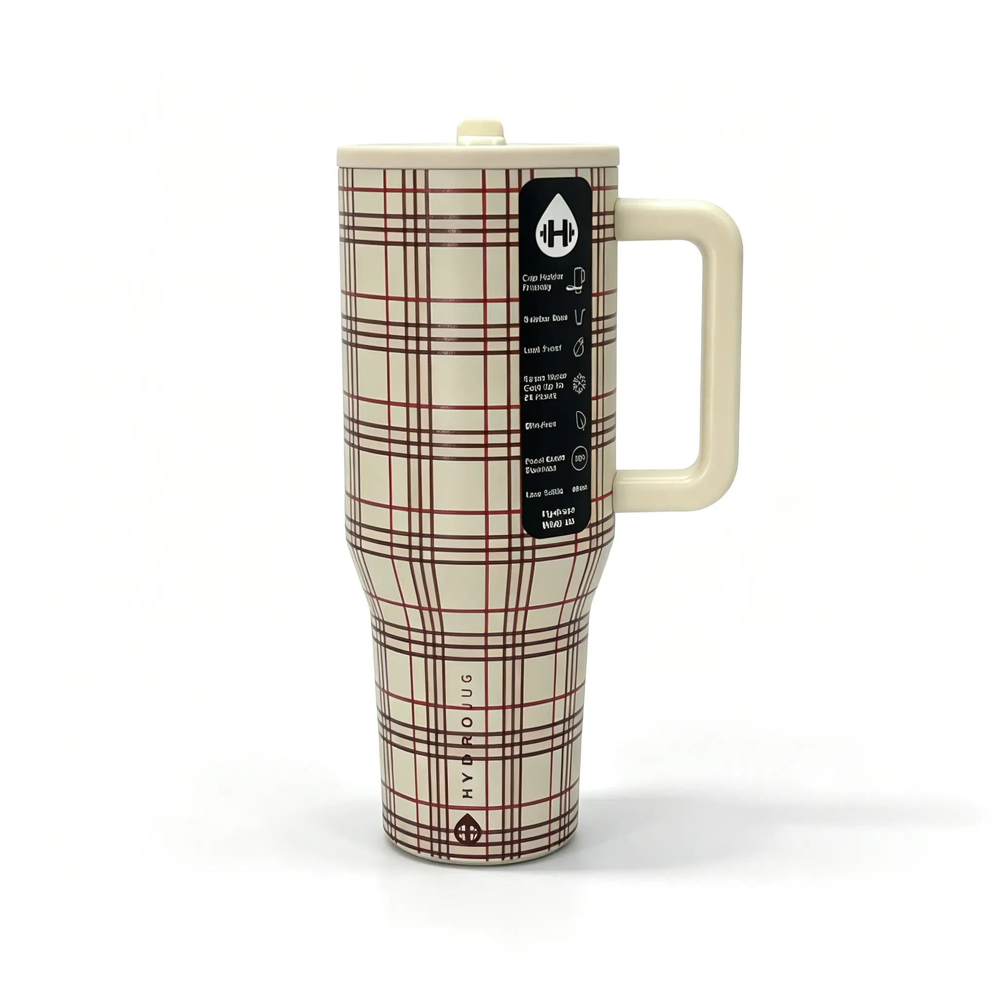 Vintage Cream Red  40oz Tumbler with Handle, Double Wall Vacuum Insulated Stainless Steel Cup, Leakproof Flip Lid Travel Mug, Cute Fall  Gift for Women Stranger Things Dr Pepper Water Bottle