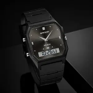Trendy Minimalist Square Digital Sports Watch for Men & Women | Ultra-Thin Lightweight Waterproof Electronic Wristwatch | Multifunctional Timepiece with Alarm & Stopwatch Timer | Stylish Unisex Fitness Accessory for Daily Wear