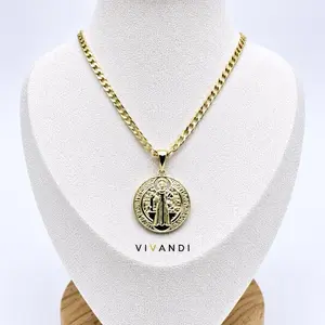Vivandi Saint Benedict Medallion Necklace