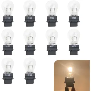 10 Pack Car Instrument Light Bulb, 3156 Brake Light Bulb, 12 V 21 W Automobile Lighting Replacement Accessory, Universal for Most Cars, Trucks and Vans (White)