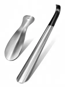 LMMAKE Stainless Steel Shoe Horn Set - 16.5" & 7.5" Long Handle Design for Easy Shoe Wearing - Durable, Bending Resistant, Versatile for All Shoe Types - Time Saving & Effortless Use