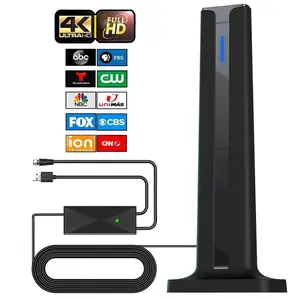 Digital TV Antenna Indoor, 2026 HD Antennafor Smart TV with 3M Stick Base 360°&LongRange Reception for Local Channels, EasySetup Antena Without Cable