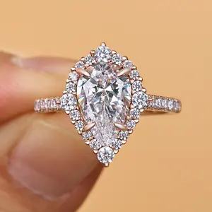 Maxine Stunning 3.3ct Pear Cut Engagement Ring,5A Cubic Zirconia Women's Ring Jewelry,Promise Ring for Daily,Travel,Proposal,Wedding,Birthday,Anniversary