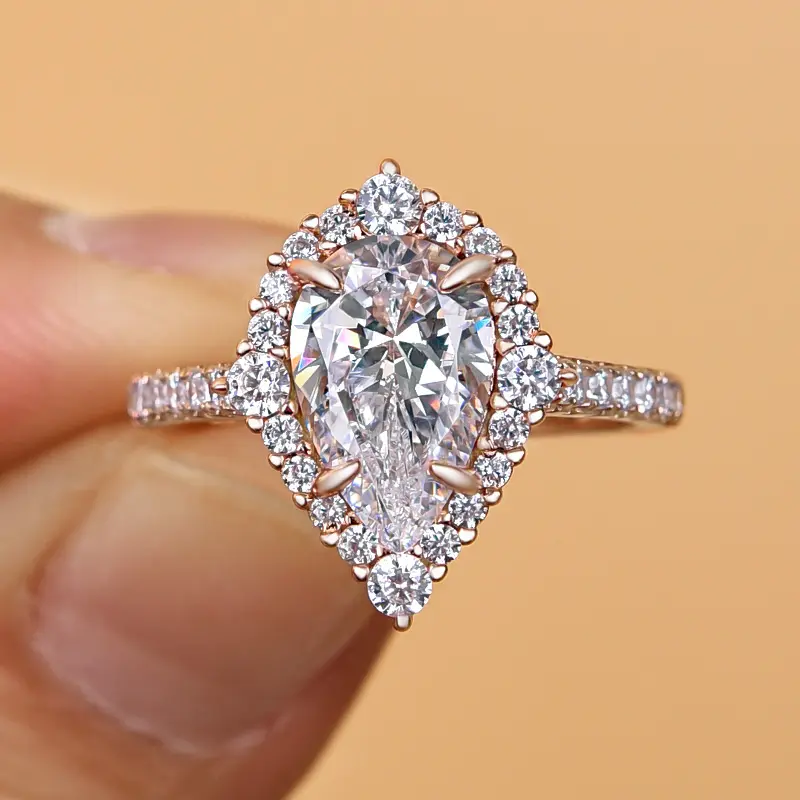 Maxine 3.3ct Pear Cut 5A Cubic Zirconia Engagement Ring for Women - Stunning Artificial Gemstone Jewelry, Ideal for Proposal, Wedding, Anniversary, Engagement Rings For Women