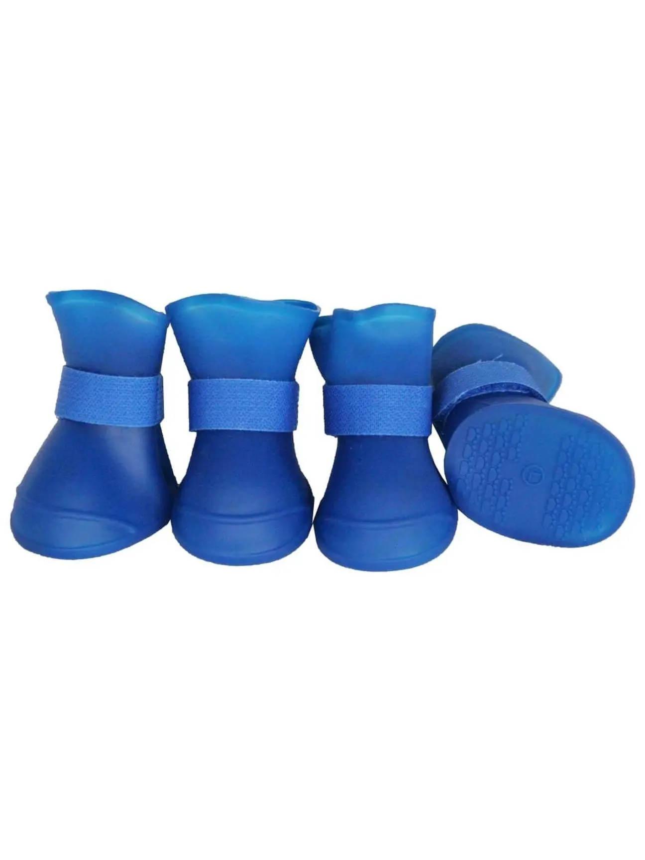 Pet Life F30BLLG Elastic Strap Paw Protectors, Rubberized All-Terrain Dog Shoes with Protective Multi-Usage Design - Blue - Large