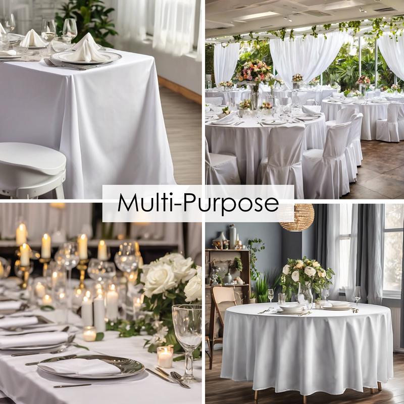 Craft And Party 10 Pack 90" Round Premium Tablecloth, Wrinkle Round Table Clothes, Washable Polyester Table Clothes Cover for Kitchen Dining, Wedding Birthday Party, Buffet Restaurant, Banquet