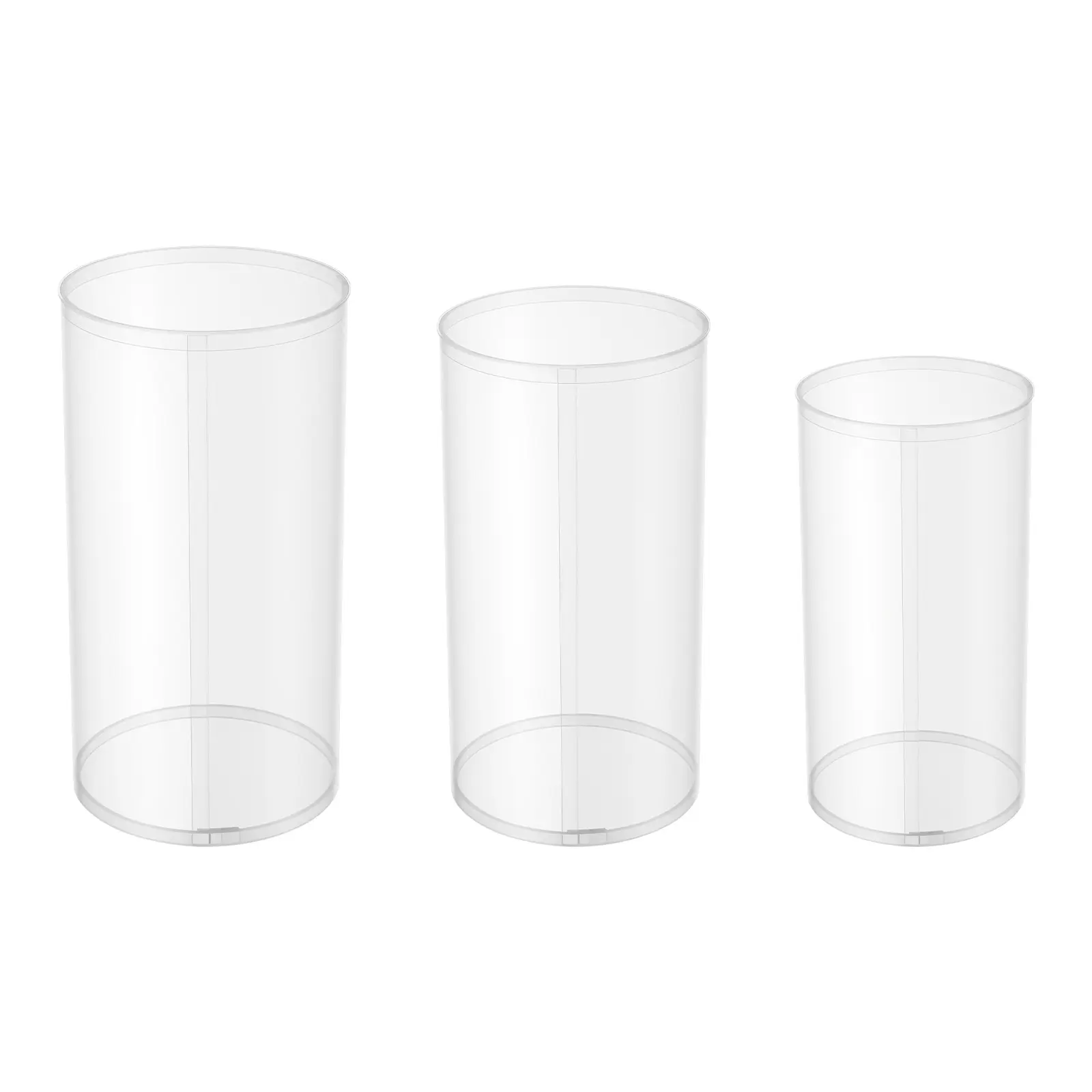 Modern 3-Piece Heavy-Load Plain Acrylic Display Pedestal Column Set - 3 Sizes, 23in Tall Cylinder Stands for Decor for Weddings, Home Event Supplies,home decor