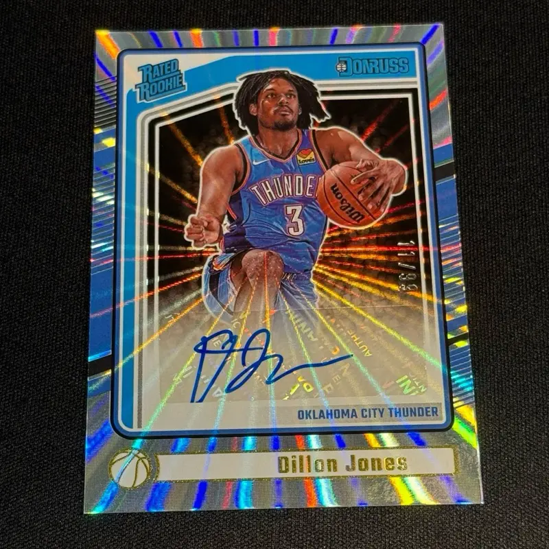 BASKETBALL- 2024-25 Panini Donruss - Rated Rookie Signatures Dillon Jones #11/99 OKC Thunder NBA Rookie Card