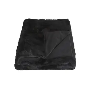 212 MAIN Natural Hand-Tufted Soft Cozy Throw Blanket - 50x60 in., Warm, Plush Black Blanket for Bedding & Linens, Warm Blanket