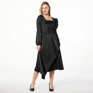 C. Wonder C Wonder Textured Satin Floral Ruffle Dress