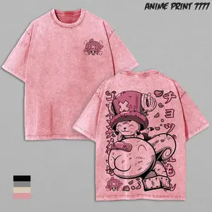 Chopper x Merryy Cute Pirate Tee, Double Sided Oversized Anime Shirt, Vintage Washed Graphic Streetwear, Heavyweight Cotton Unisex Top, Anime Merch Fan Boys merch