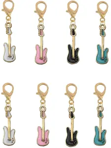 8pcs Colorful Musical Instrument Guitar Keychains, Party Favors Gift Keys Chain, Bag Accessories, Perfect for Parties and Gifts