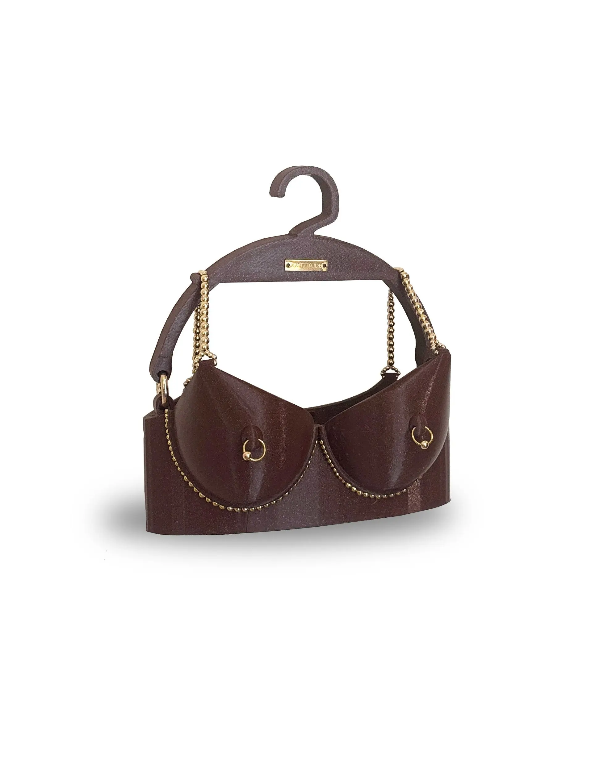 GISELLE — Brown Bra Purse, Unique purse, statement piece, quirky bag