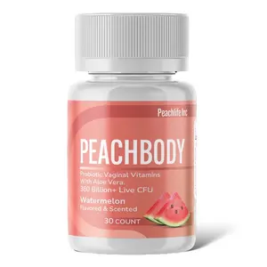Peachlife Watermelon Scented & Flavored Probiotic Vaginal Suppositories | with Aloe Vera and 11 Strains for pH Balance | Peachbody