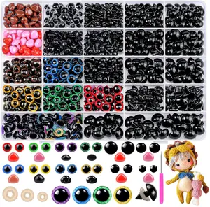 Fulasiteu 1100PCS Safety Eyes and Noses, Amigurumi Safety Eyes for Crocheting, Colorful Doll Crochet Eyes with Washers for Plush Animal, Crochet Toy, Stuffed Doll and Teddy Bear (Various Sizes)