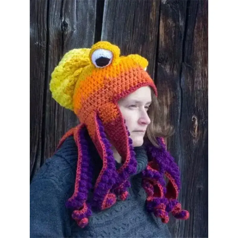 OctopusHatHalloweenPrankSquidHeadCoveringWammKnitCapupleHats, FunandSpookyCostumeAccessory for Adults OctopusHatHalloweenPrankSquidHeadCoveringWammKnitCapupleHats, FunandSpookyCostumeAccessory for Adults
