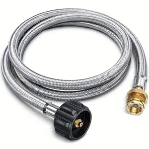 Propane Adapter & 5ft Braided Hose for Coleman Stoves, Blackstone Griddles, Weber Grills & Heaters - Converts 1lb to 20lb Propane Cylinders