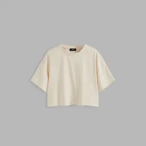 CIDER Women's Cotton-Blend Crewneck Oversized Crop T-Shirt (9 Colors, Sizes 0-26)