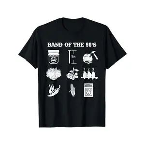 Funny Retro Popular Music Bands of the 90s Rock Pop Culture Men Women T-Shirt, Suitable for retro music lovers activities, 100% Cotton, S - XXXL, Black y2k  outfits  men time  tee  shirt  backwards demon slayer   double  Casual Comfy Stretchy Crewneck