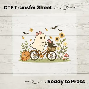 Halloween Ghost DTF Transfer Sheet - Ready to Press - DIY T-Shirt