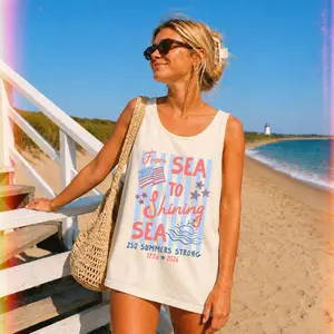 Comfort Colors American 250 Shirt, Retro Americana Flag Graphic Tank, Patriotic 4th of July Top, Independence Day Gift Unisex