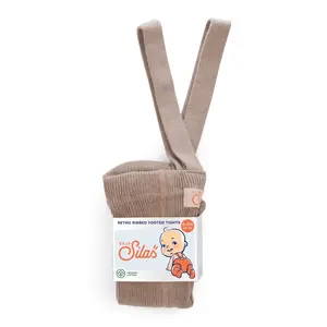 Silly Silas Footed Tights with Braces - Peanut Blend