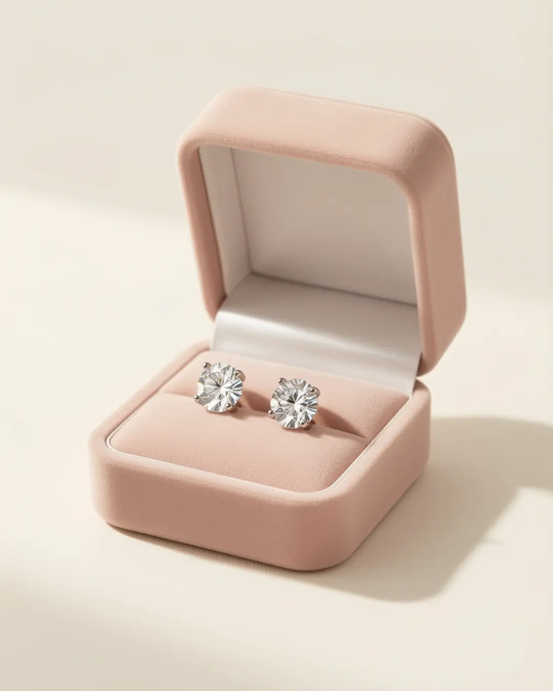 Women's Sterling Silver Hypoallergenic Moissanite Stud Earrings, 1.6 CT VVS D-Color Round Cut, Casual Sparkling Anniversary Jewelry