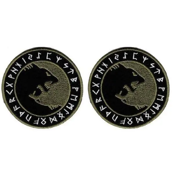 Viking Odin Úlfhédnar No Mercy Only Violence Wolf Odin God [Iron On 3.5 Inch Patch] 2 Piece for Jackets, Vests, Hats, Backpacks, and Tactical Gears.