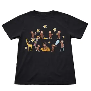 Vintage Curious George Monkey T-Shirt, Cute Wholesome Animal Character Graphic Tee, Retro Aesthetic Summer Streetwear Gift Shirt, Gildan Unisex Comfort Fit