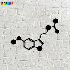 1pc Molecular Structure Metal Wall Art, Intricate Molecular Statue Mural, Ideal Gift for New Year, Christmas, Science Decor Enthusiasts, Rust-Resistant Metal Wall Decor Wall Sculptures, Perfect for Lab Wall & Study Fence Wall, Unique Academic Decor