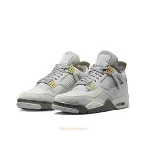 Grey Mid-Top Retro Basketball Shoes