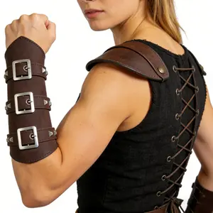 Viking Style Wristband, Vintage Punk Rivet Knight Bracelet, Fashionable Sports Wrist Support, Cosplay Gift Accessory, Vintage Punk Design