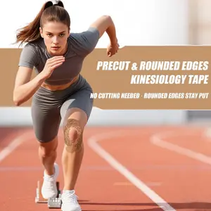 40 Count Precut Strips 2 Rolls, Original Cotton Elastic Athletic Tape for Muscle Strain Relief & Joint Support, Waterproof & Breathable Sports Tape