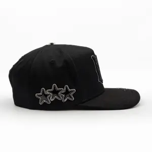 BB TOTAL B CRYSTAL Cap with Gold Embroidery Be Real Without Screwing Anyone Design Black Baseball Cap for Statement Making