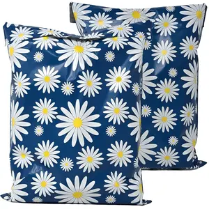 Denim Daisy Poly Mailers 10x13" Beautiful Charming Designer Print Self Seal Shipping Mailing Floral Postal bags