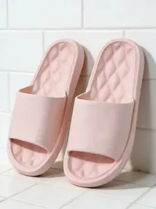 Unisex Solid Color Eva Slippers, Anti-Slip Quick Dry Toe-Exposed Design, Indoor and Bathroom Use, Comfortable Daily Wear