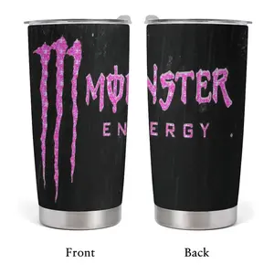 Pink Monster Energy Tumbler, Black and Pink Design Cup, Grunge Aesthetic Tumbler, Stainless Steel Tumbler, Aesthetic E-Girl Gift, Y2K Sparkle Black Travel Cup, Kitchen Drinkware, Gift for Friends