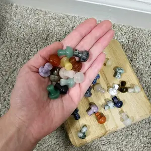 Mystery Natural Micro Mini Mushroom Crystal Carvings