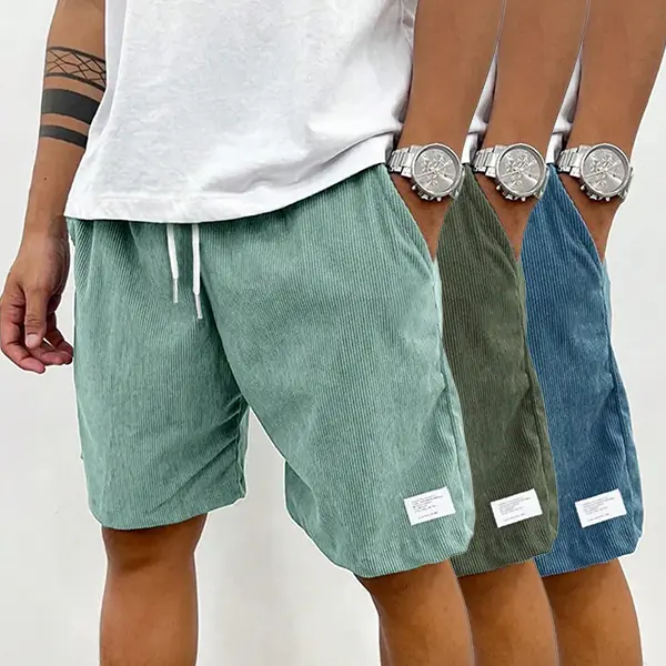 Casual Corduroy Men’s Shorts, Stylish Summer Outfits for Men’s Fashion, Breathable & Comfortable Streetwear
