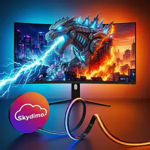 Screen Sync ARGB Monitor Backlight, Real-Time Color Sync LED Strip with PC Software Control for Gaming & Home Theater