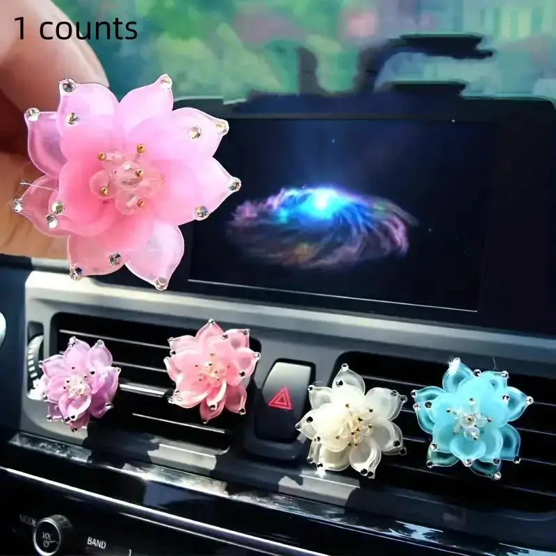Lotus Pattern Car Air Outlet Decoration Clip, 1 Count Car Air Outlet Aromatherapy Diffuser Clip, Car Interior Decoration Accessories