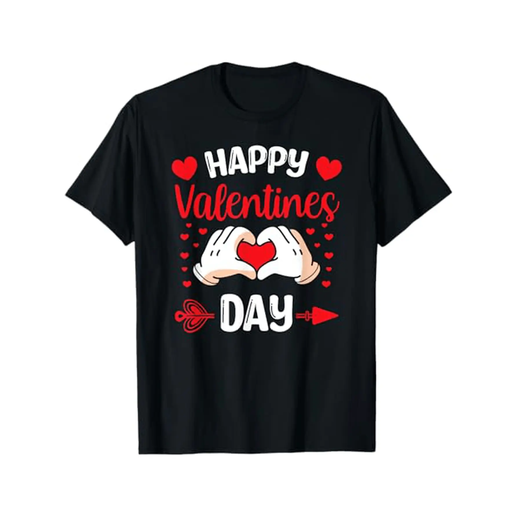 Valentine's Day Love-Themed Cotton T-Shirt for Couples - Comfortable & Stylish, Perfect for Date Night, Available in S to XXXL, Black