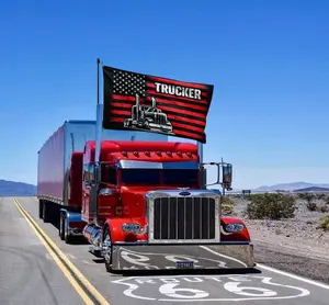 Trucker American Flag Design Outdoor Yard Garden Flag Double Sided Weather Resistant