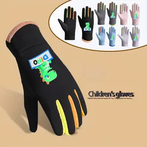 1 Pair Kids Winter Gloves - Thermal Insulated Cold Weather Gloves with Non-Slip Grip, Thickened Fleece-Lined Gloves for Boys & Girls Ages 3-9, Skiing, Cycling, Outdoor Activities - Easy-Clean (Hand Wash/Dry Clean) - Ideal Christmas/Back-to-School Gift, Wi