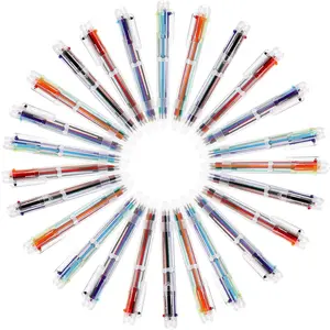 50 count 6-in-1 Retractable Ballpoint Pens for Office School Supplies Students  (0.5mm)