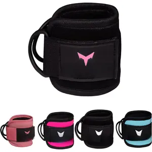 Ankle Straps for  Machines Women - Adjustable Gym Ankle Strap for  Machine, Neoprene Padded  Straps, Durable  Strap with  Cuff, Glute Kickback Ankle Strap with D Rings