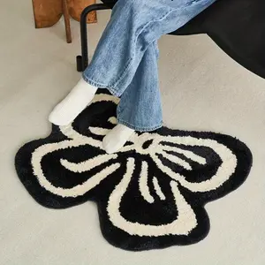 Butterfly Knot Carpet, Cute Irregular Bedroom Bedside Rug, Bathroom Mat, Valentine's Day Home Decor, Modern-style irregular bow sofa coffee table mat,Comfortable, fluffy, and soft carpet,Beautiful interior decoration ,Valentine's Day gifts