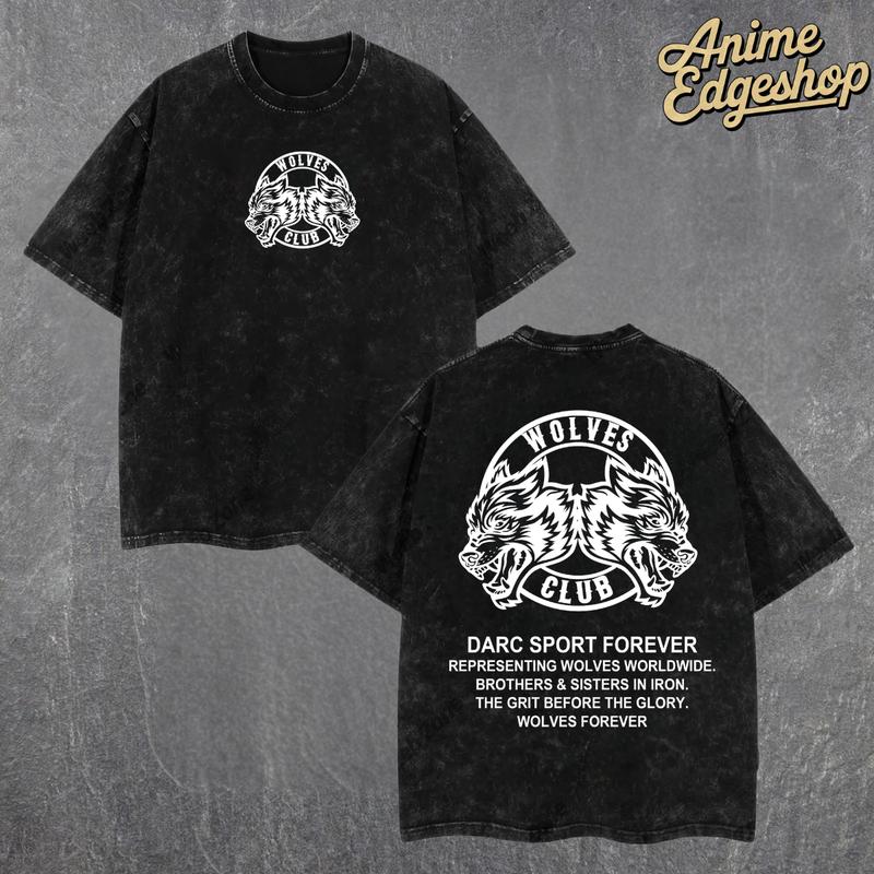 Wolves Club Darc Sport Hoodie & T-Shirt | Heavyweight Vintage Streetwear, Retro Wolf Varsity Graphic Tee, Brotherhood Iron Family Gift for Fitness & Hiphop Fans Thick Tops