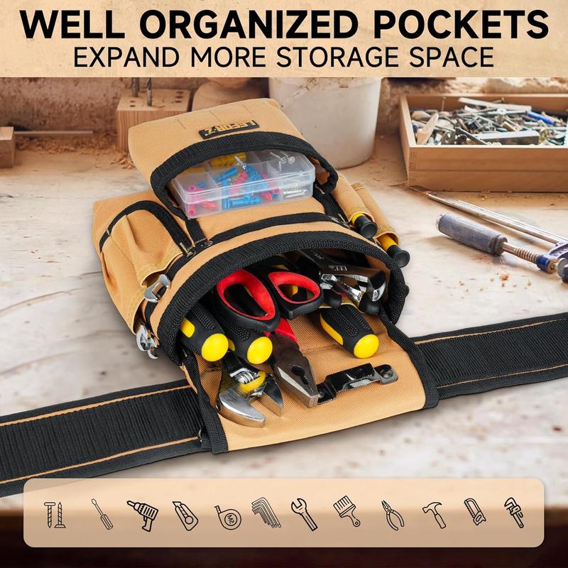 Tool Belt with Suspenders,27-Pockets Heavy Duty Tool Belts for Men with Tool Pouch,Detachable & Adjustable Work Belt Bag for Electrician,Carpenter,Construction,Utility Toolbelt,Black,Brown Tool Belt with Suspenders,27-Pockets Heavy Duty Tool Belts for Men with Tool Pouch,Detachable & Adjustable Work Belt Bag for Electrician,Carpenter,Construction,Utility Toolbelt,Black,Brown